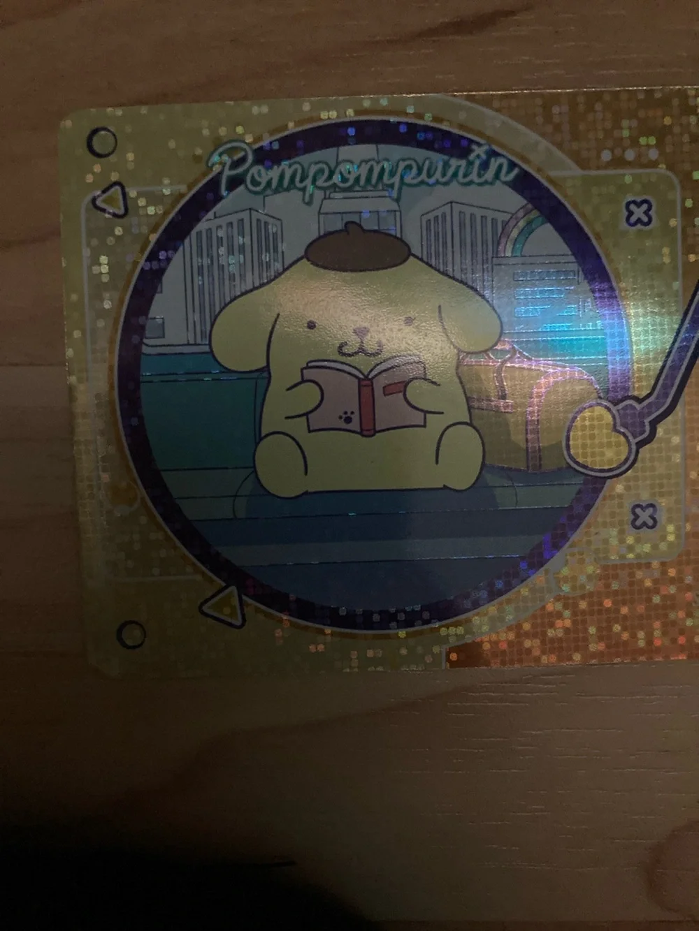 Sanrio Pompompurin Holographic Gold and Yellow Trading Card
